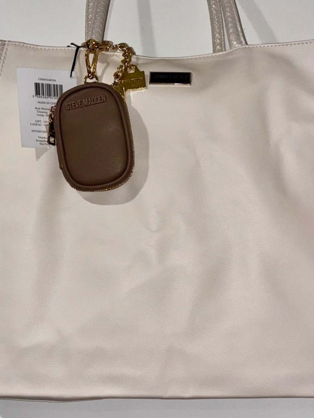 NWT Jimmy Choo White and Irredescant Tote AND Steve Madden Mini Bag Bundle - Picture 14 of 16